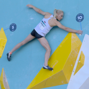 women's combined climbing final, paris olympics, janja garnbret, boulder problem 2