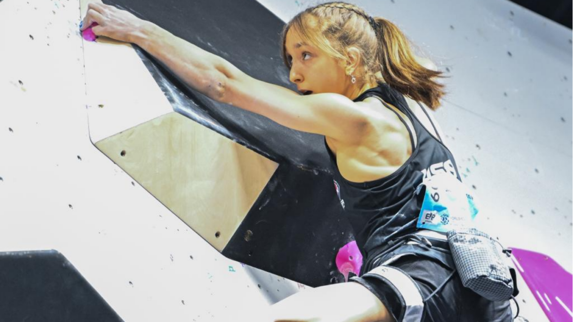 Annie Sanders, gold medal, 2026 World Climbing Wujiang Lead Comp